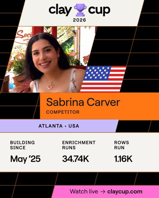 Sabrina Carver — Clay Cup player card